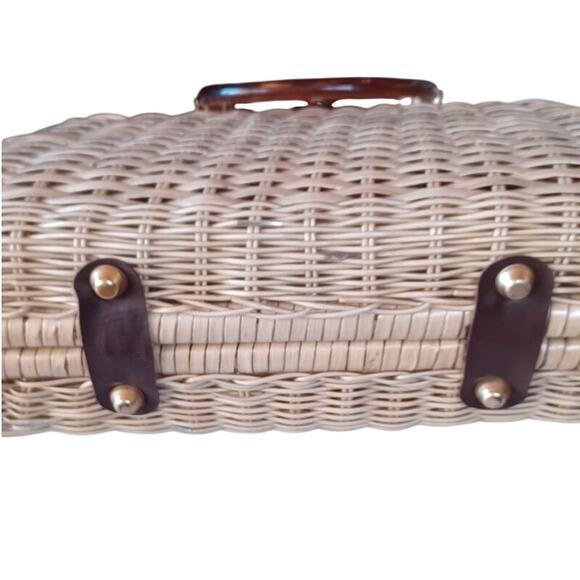 Vintage 1950s/60s Princess Charming by Atlas Wicker Seashell Lucite Handbag - Picture 8 of 12